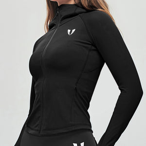 Thin Fleece Zipper Hoodie - Black