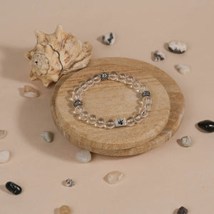 Spatik Beads with Om Silver Beads Bracelet