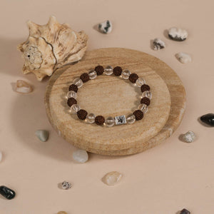 Rudraksha with Spatik Beads Bracelet