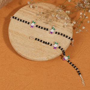 Black Beads Silver Two Bunny Nazariya for Kids