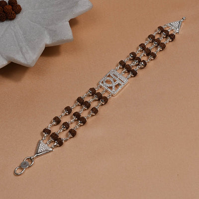 Rudraksha Silver Shree Tripal Line bracelet
