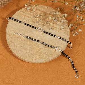 black beads and silver heart nazariya for kids