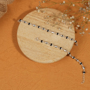 Black and Silver Alternate Beads Nazariya for Kids