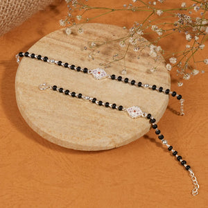 Black beads silver designer nazariya for kids