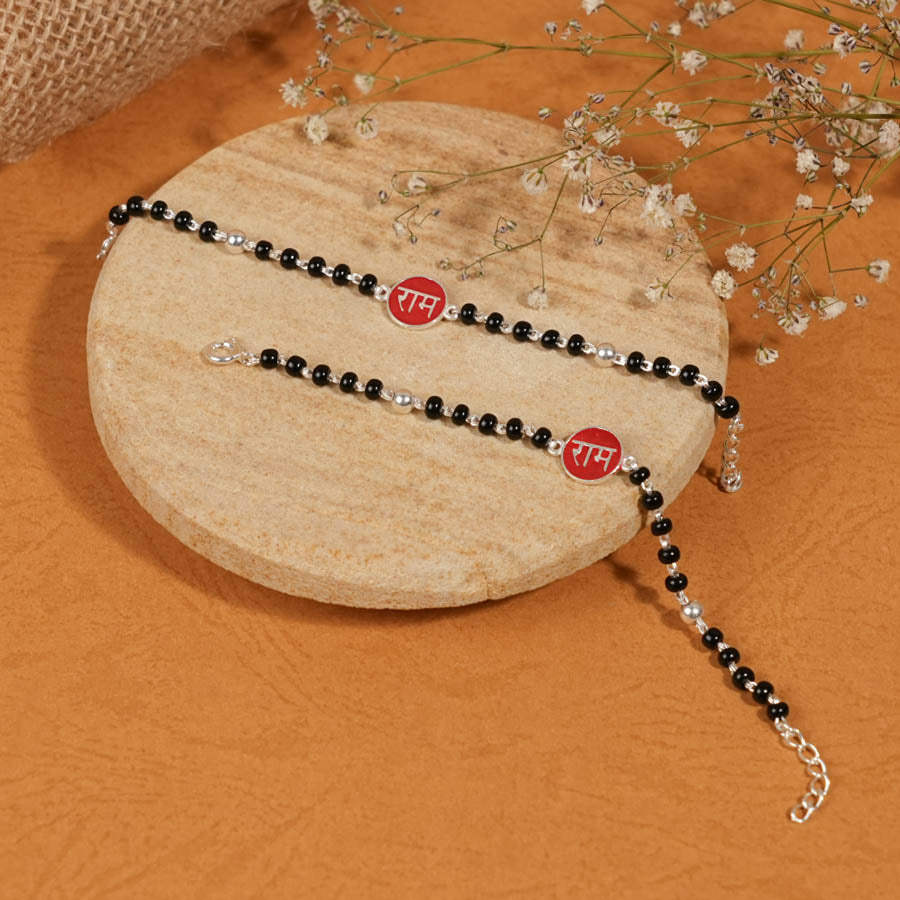 black beads Ram silver nazariya for kids