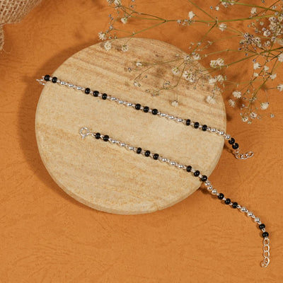 Real Black and Silver Beads Nazariya for Kids