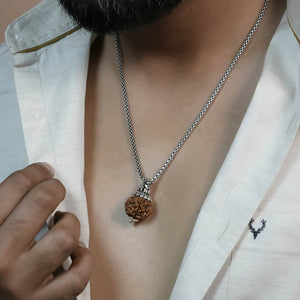 Adiyogi Pendant (11 Mukhi Nepali Rudraksha) With Chain