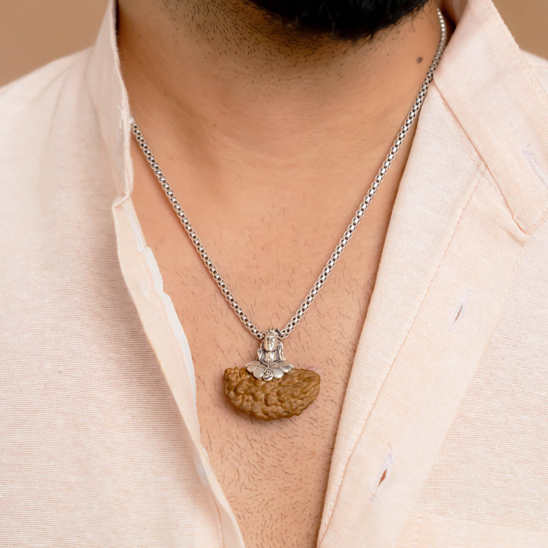 Adiyogi Pendant 1 Mukhi Rudraksha With Chain