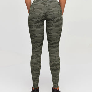 Scrunch Butt Leggings - Moss Green Camo