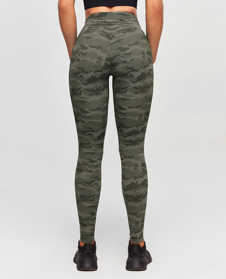 Scrunch Butt Leggings - Moss Green Camo