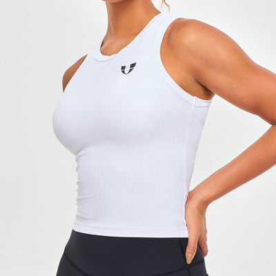 Ribbed Workout Tank - White