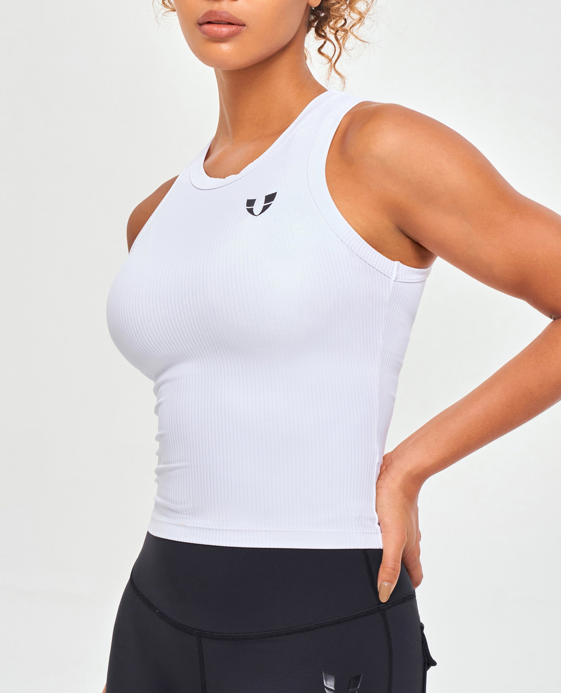 Ribbed Workout Tank - White