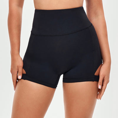 Cutout Cargo Shorts - Black