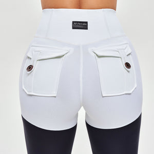 Cargo Athletic Leggings - Black and White