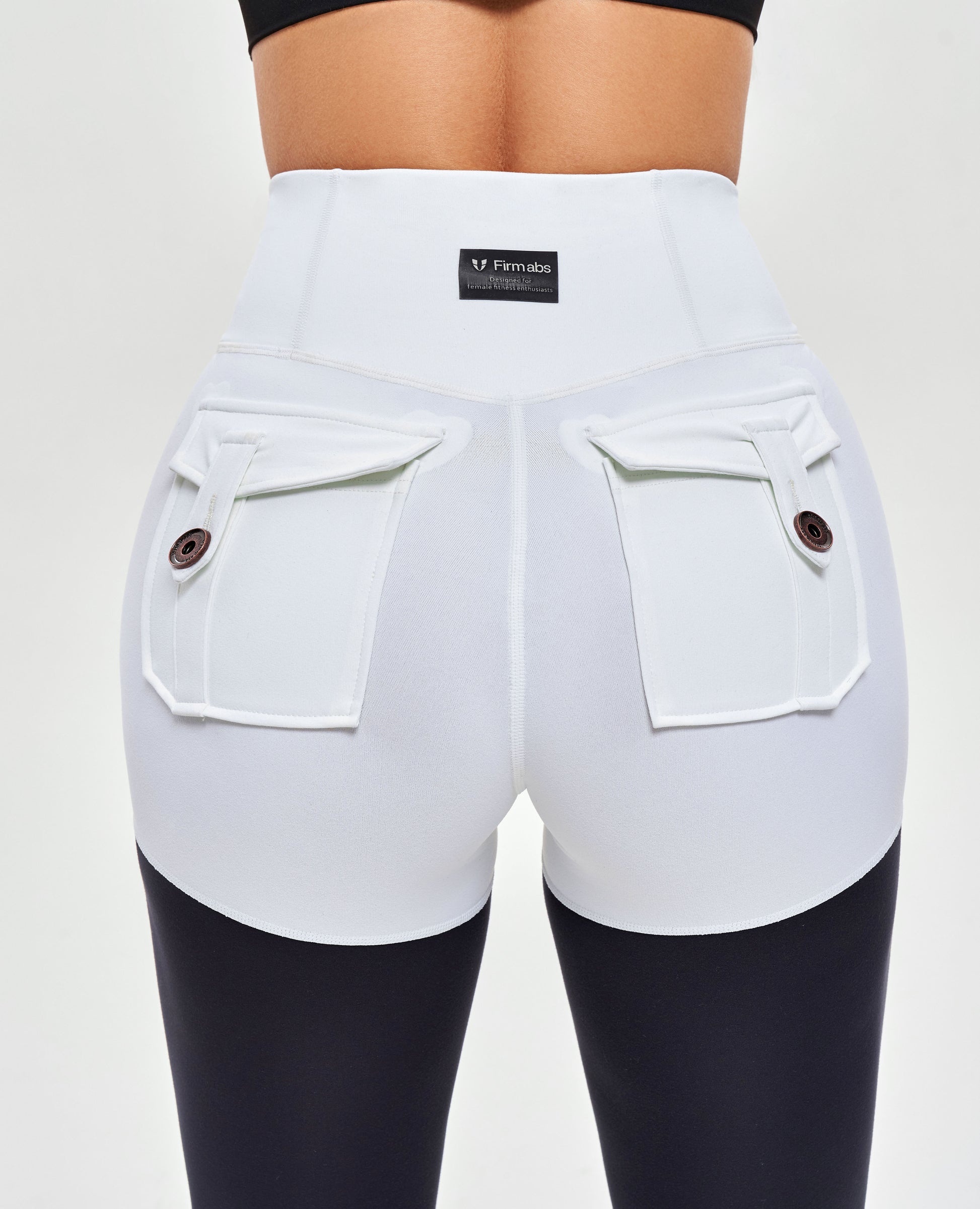 Cargo Athletic Leggings - Black and White