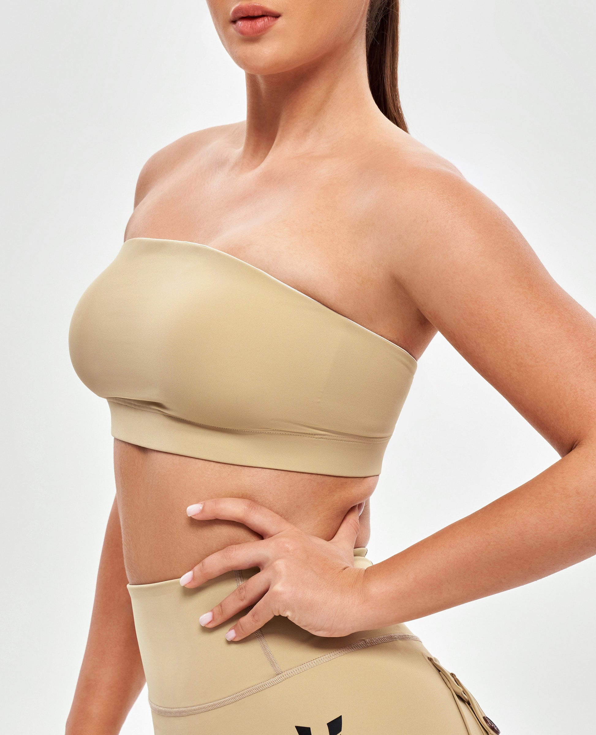 Strapless Sports Bra - Khaki Yellow