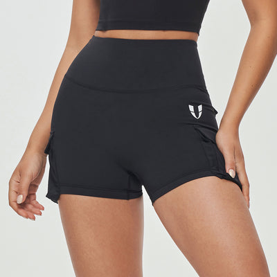 Scrunch Butt Cargo Shorts - Black