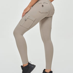 High Waisted Cargo Leggings - Khaki