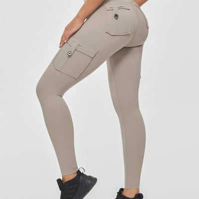 High Waisted Cargo Leggings - Khaki