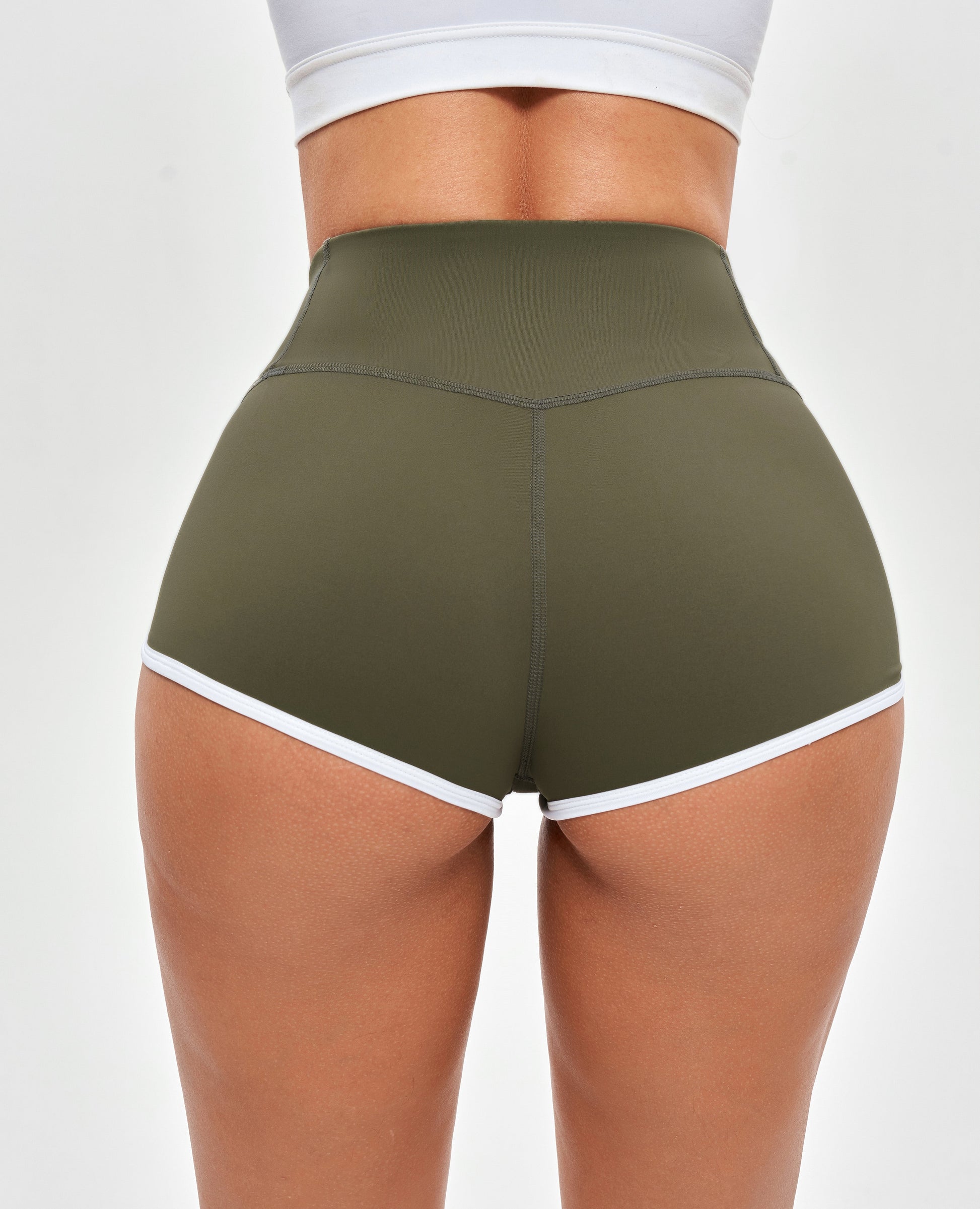 High Waist Short Shorts - Moss Green