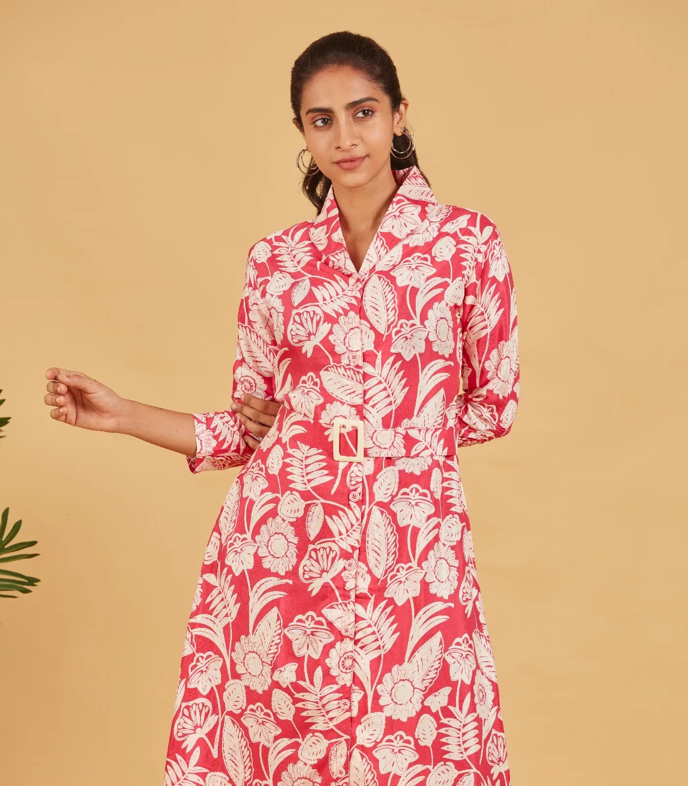 French Rose Pink Floral Dress