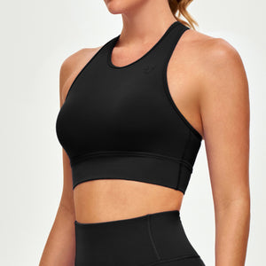 High Neck Sports Bra - Black