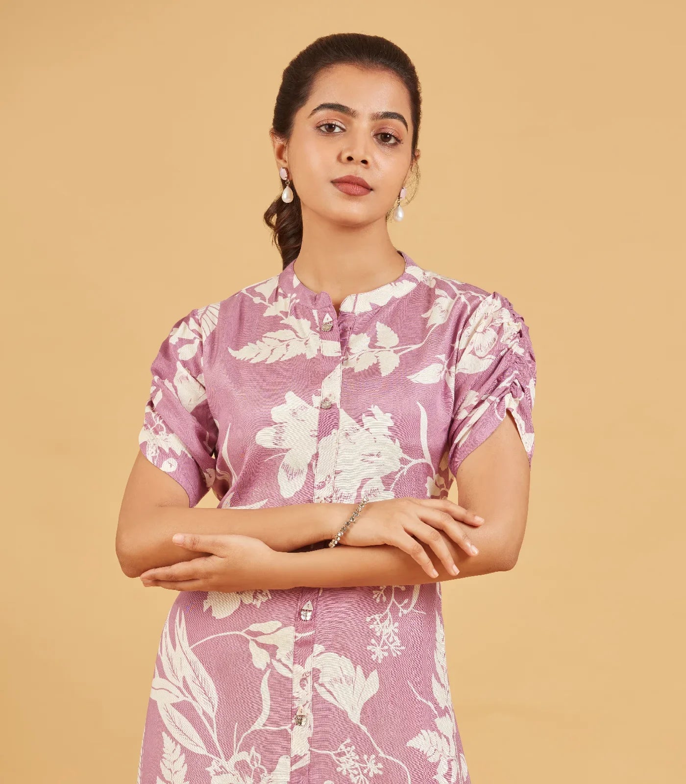 Mauve Floral Dress
