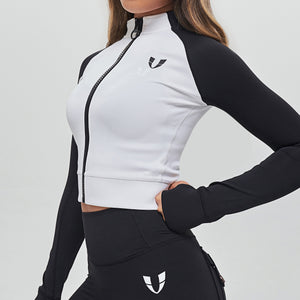 Color Block Jacket - Black And White