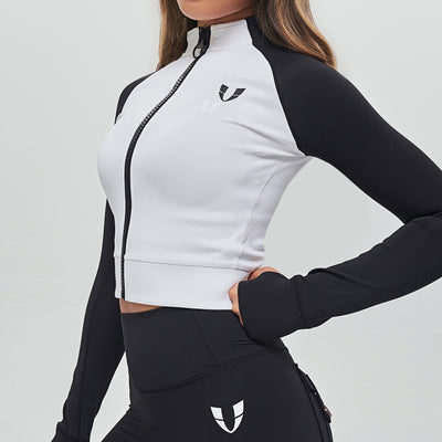 Color Block Jacket - Black And White
