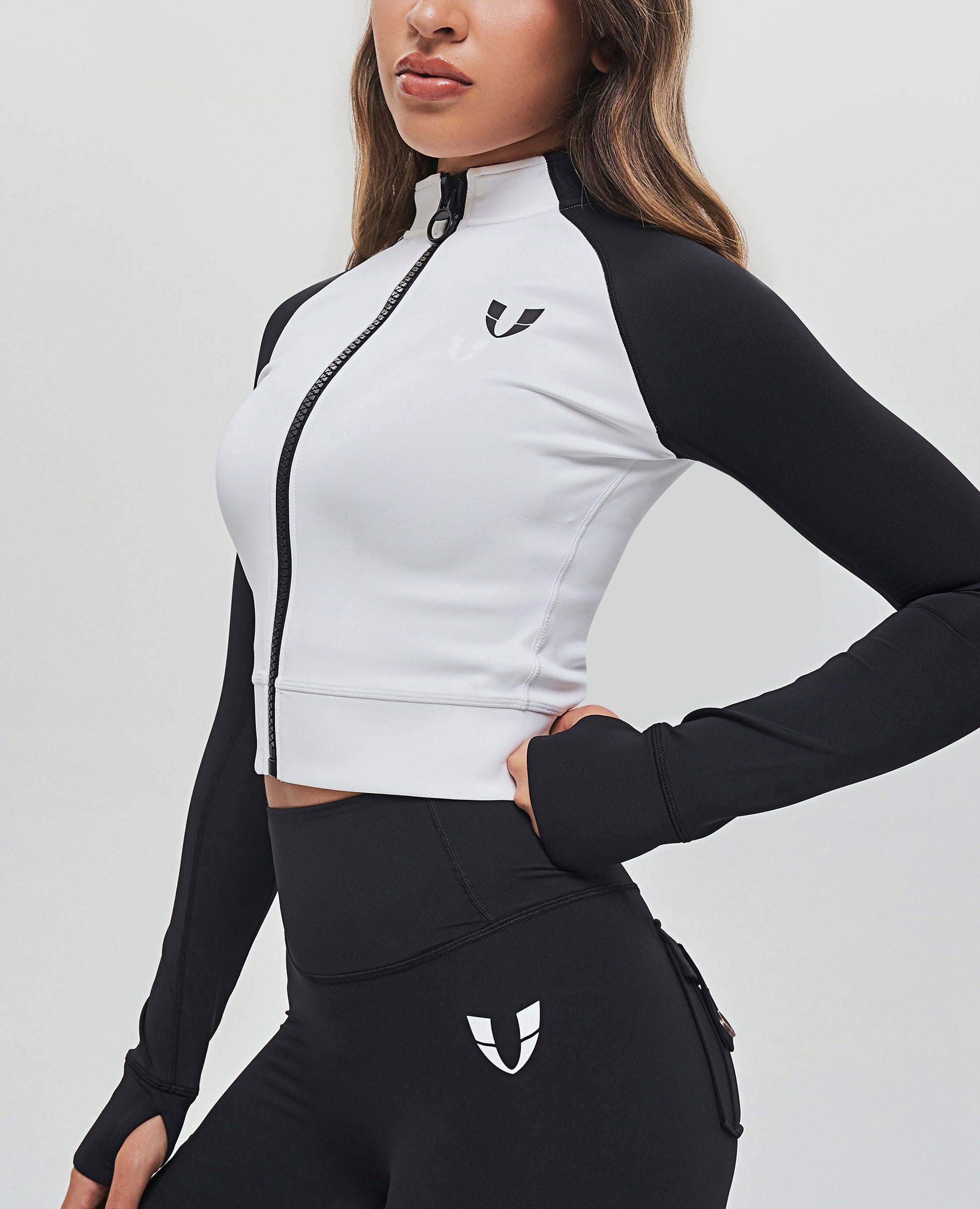 Color Block Jacket - Black And White