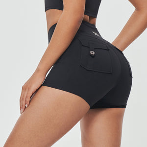 V-waist Cargo Shorts Plus - Black