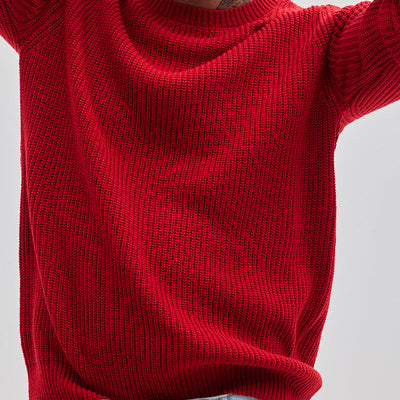 Red Fisherman Knit Sweater
