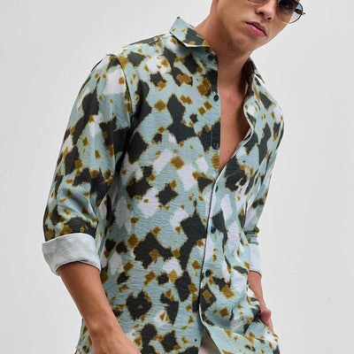 Green Textured Abstract Shirt
