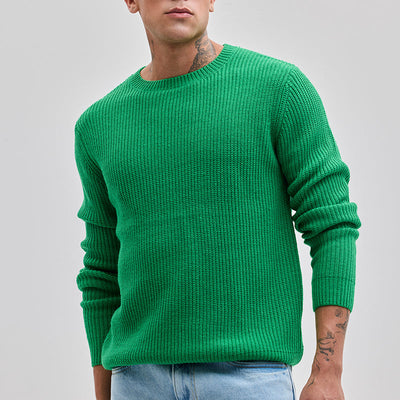 Green Fisherman Knit Sweater