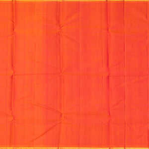 Baby Pink Handloom Korvai Kanchipuram Silk Saree With Orange Border