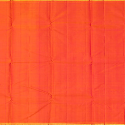 Baby Pink Handloom Korvai Kanchipuram Silk Saree With Orange Border