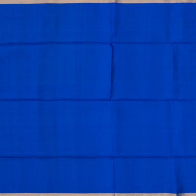 Pink Handloom Soft Silk Saree With Floral Buttas & Blue Pallu