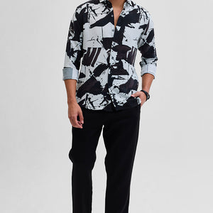 Black Textured Abstract Shirt