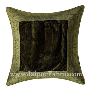 Green Color Velvet Cushion Cover