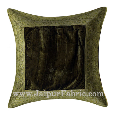 Green Color Velvet Cushion Cover