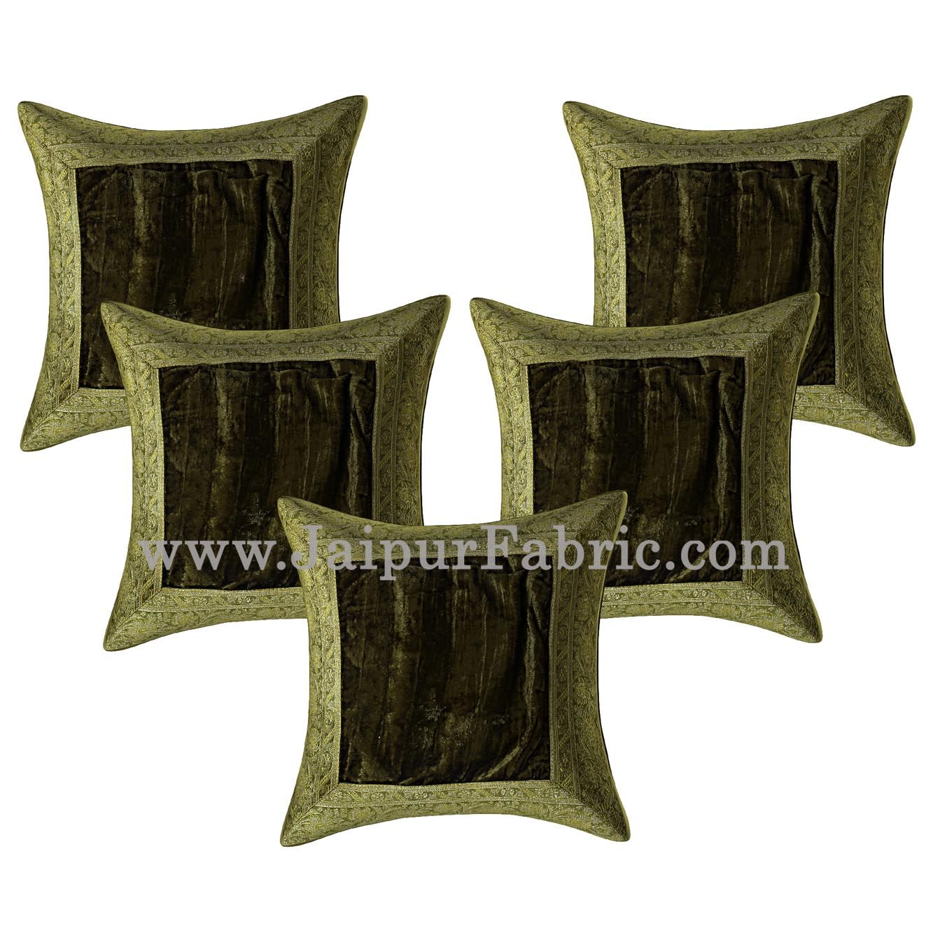 Green Color Velvet Cushion Cover