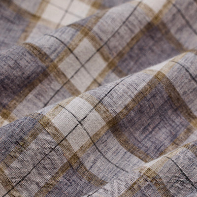 Light Grey Checks Linen Blend Shirt