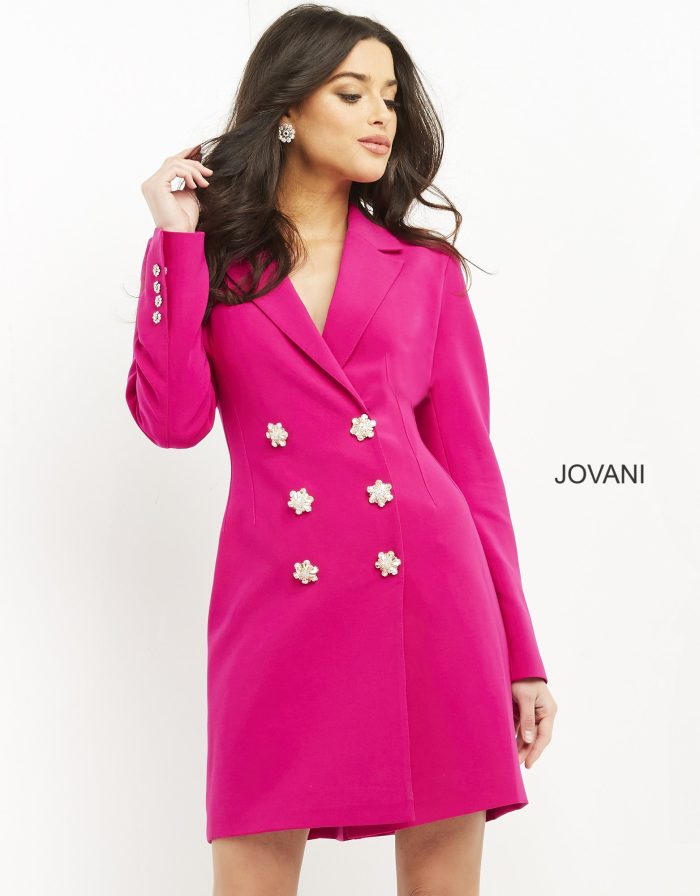 Jovani 04172 Short Beaded Blazer Cocktail Dress