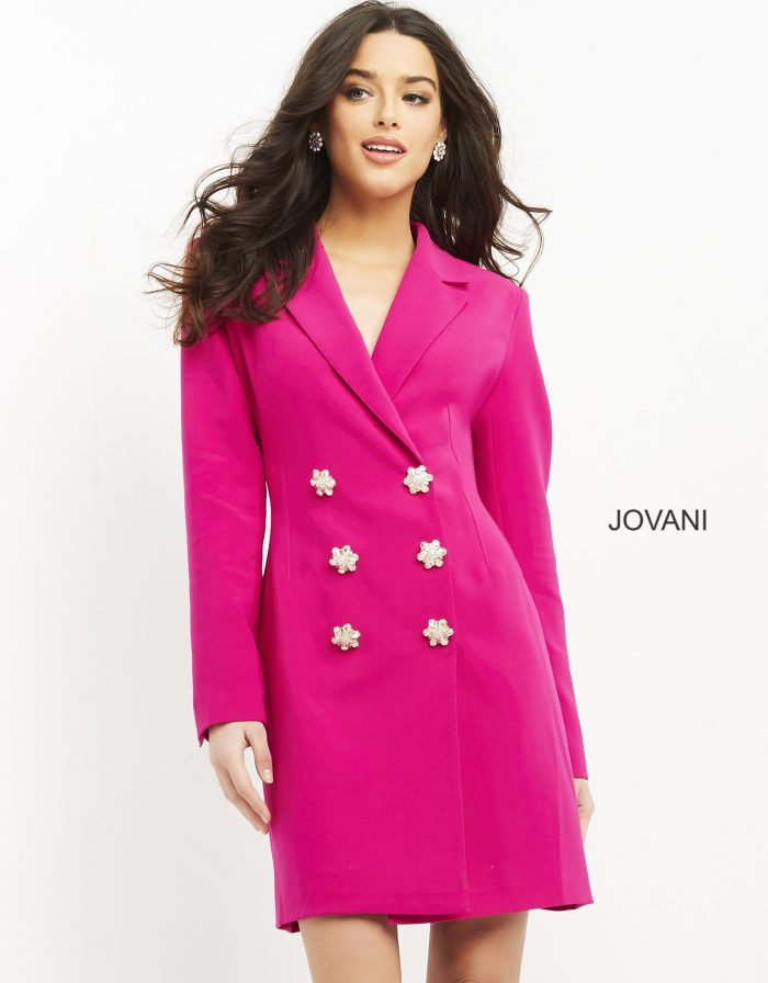 Jovani 04172 Short Beaded Blazer Cocktail Dress