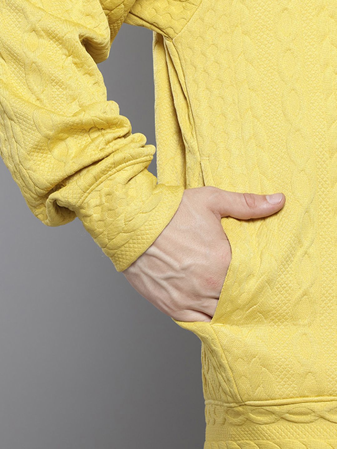 Men's Green Oversized Self Design Sweatshirt