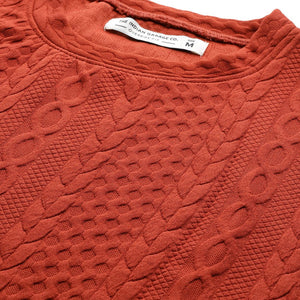 Men's Rust Oversized Self Design Sweatshirt