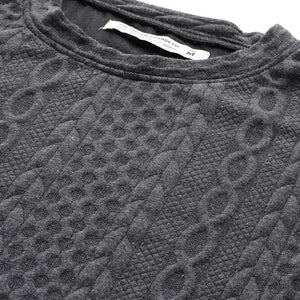 Men's Grey Oversized Self Design Sweatshirt