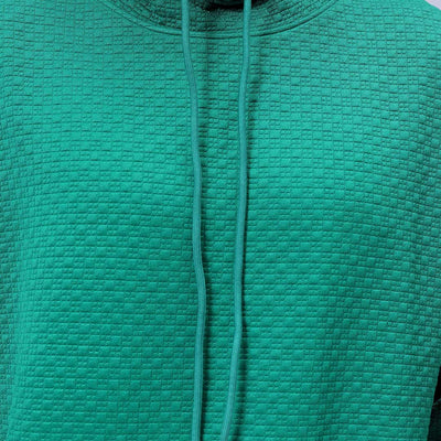 Men's Green Oversized Self Design Cowl Neck Sweatshirt