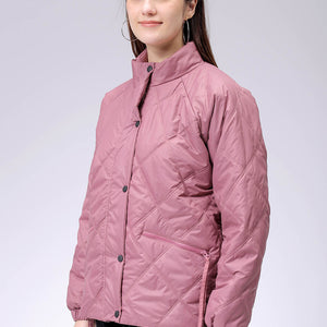 Women's Purple Relaxed Solid Quilted Jacket