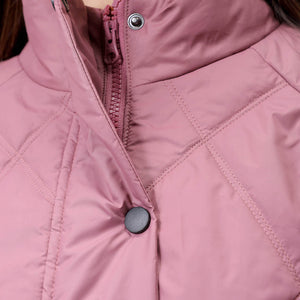 Women's Purple Relaxed Solid Quilted Jacket